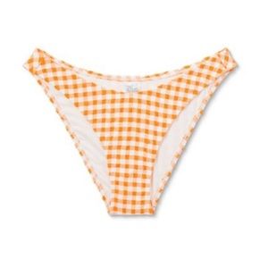 NWT WILD FABLE BIKINI BOTTOM CHEEKY ORANGE WHITE